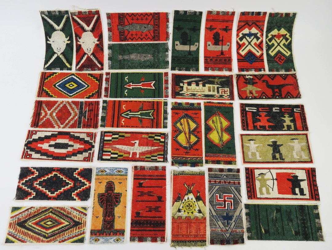 28 Antique 1910s Tobacco Rugs Cigarette Inserts With Native