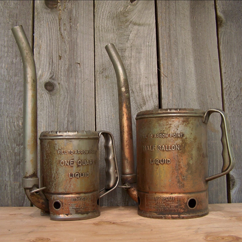 Pair of Vintage Swingspout Oil Cans Etsy