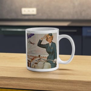 Mug Vespa, tasse en céramique Vespa vintage, Vespa classique, cadeau pour amoureux de Vespa
