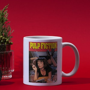 Pulp Fiction mug, Tarantino mug, Pop culture mug, Movie fan gift, Iconic film mug