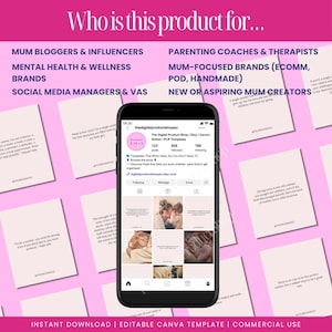 This motherhood quote content bundle is perfect for mum bloggers, parenting coaches, mental health professionals, and social media managers. Ideal for Instagram creators who want to share relatable, emotional quotes with ease. Canva templates help you stay visible and build community while saving time. Designed to support wellness brands, new creators, and mum-focused digital businesses.
