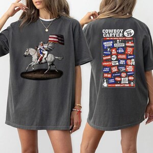 カウボーイ・カーターTシャツ、ビヨンセ・ロデオ・ツアー2025グッズ、ビヨンセ・カウボーイ・カーター・アルバム2025グラフィックTシャツ、サザンスタイル・カウボーイシャツ