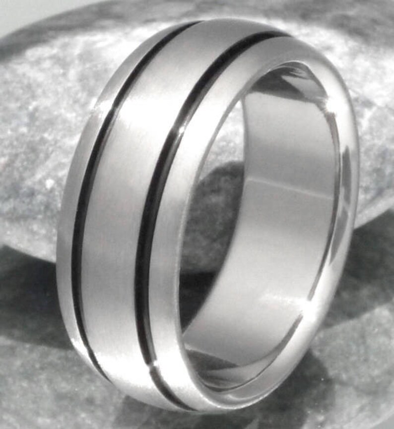 Womans Ring Handcrafted Titanium Titanium Ring bk10 Mans Ring Black Titanium Wedding Band Black Ring