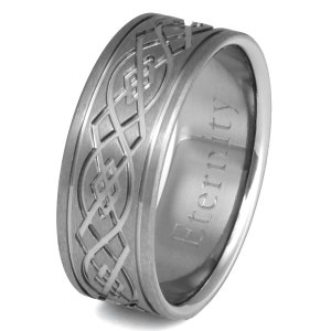 Titanium Irish Celtic Wedding Band Irish Engagement Ring Celtic Infinity Knot ck52 image 4