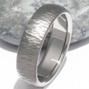 Ripple Hammered Titanium Wedding Band Textured Titanium Engagement Ring Durable Unisex Ring Allergy Free Hypoallergenic Ring n14 image 3