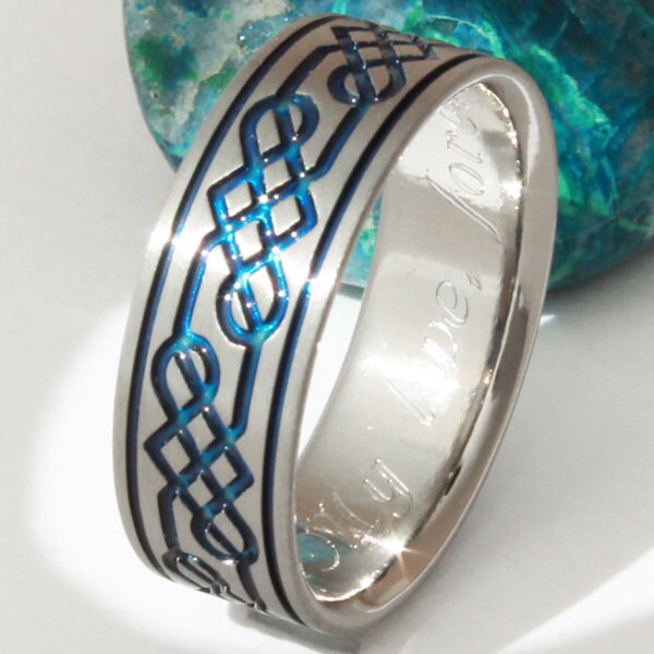 Titanium Irish Celtic Promise Ring Celtic Knot Wedding Band Etsy