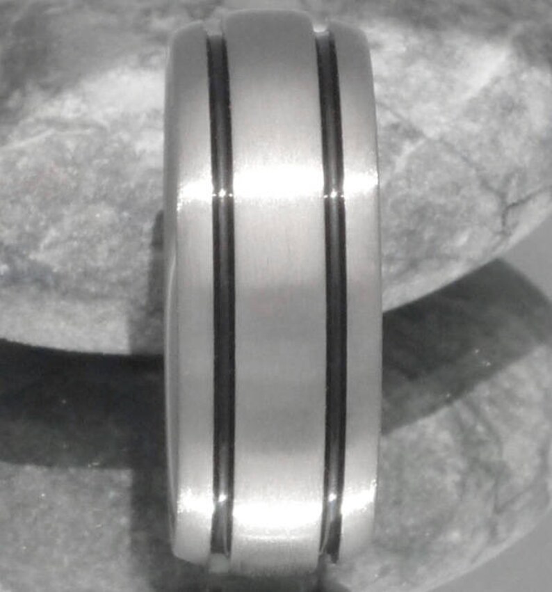 Womans Ring Handcrafted Titanium Titanium Ring bk10 Mans Ring Black Titanium Wedding Band Black Ring