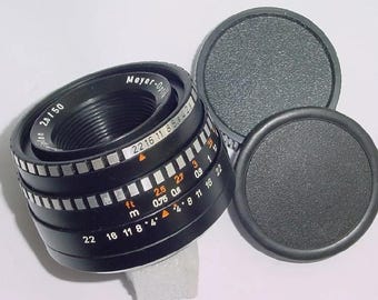 Meyer-Optik Gorlitz Domiplan Zebra 2.8/50 M42 Mount Camera Lens