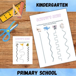 Scissors Skills Practice Worksheets for Preschool and Kindergarten | Fun Animal Cut and Paste Activity for Fine Motor Skills