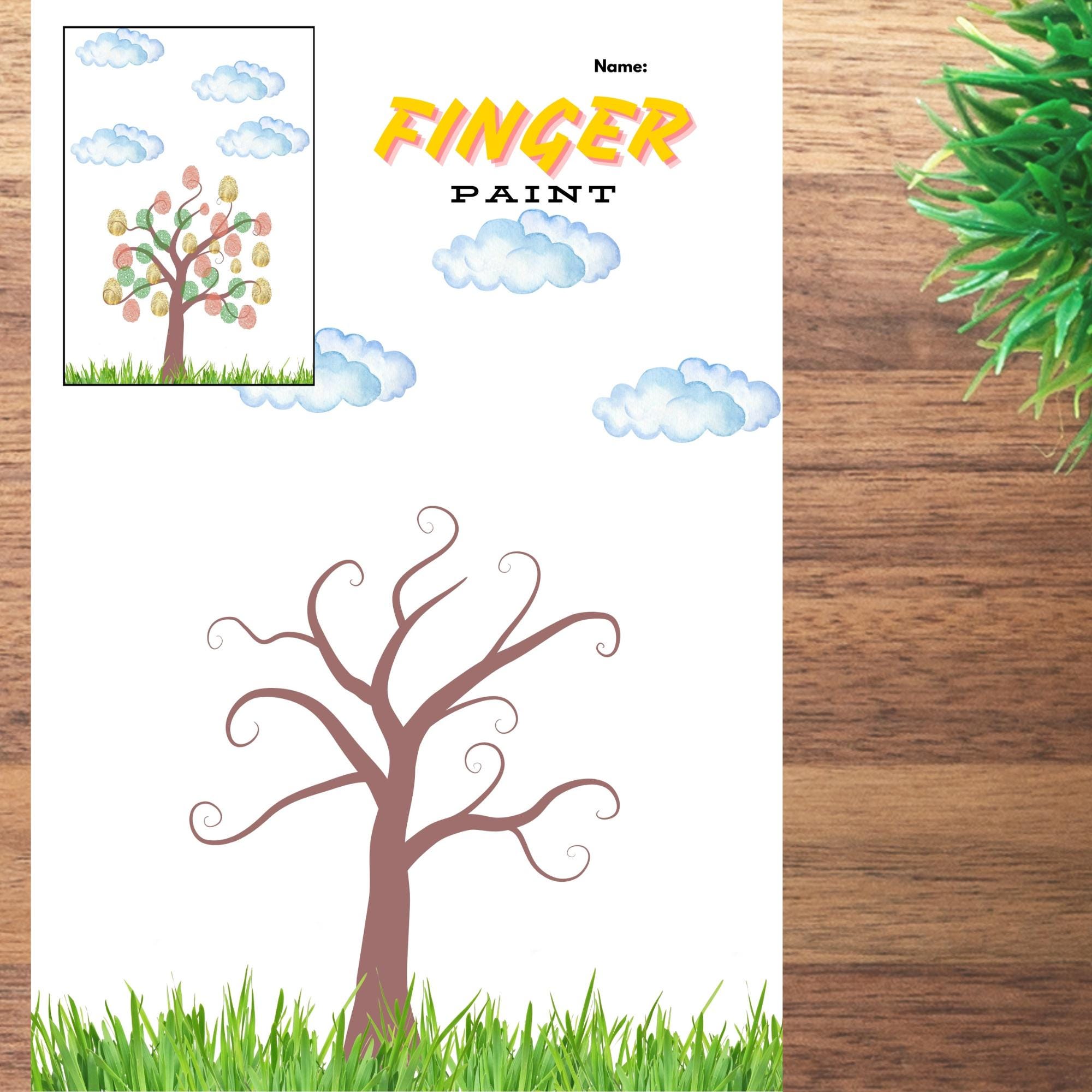 Printable Finger Painting Activity: Tree With Leaf Printables for ...