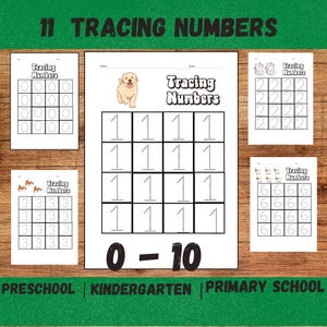 11 Printable Tracing Numbers Worksheets | Learn to Write Numbers 0-10 | Preschool & Kindergarten Tracing Practice | Educational PDF Activity