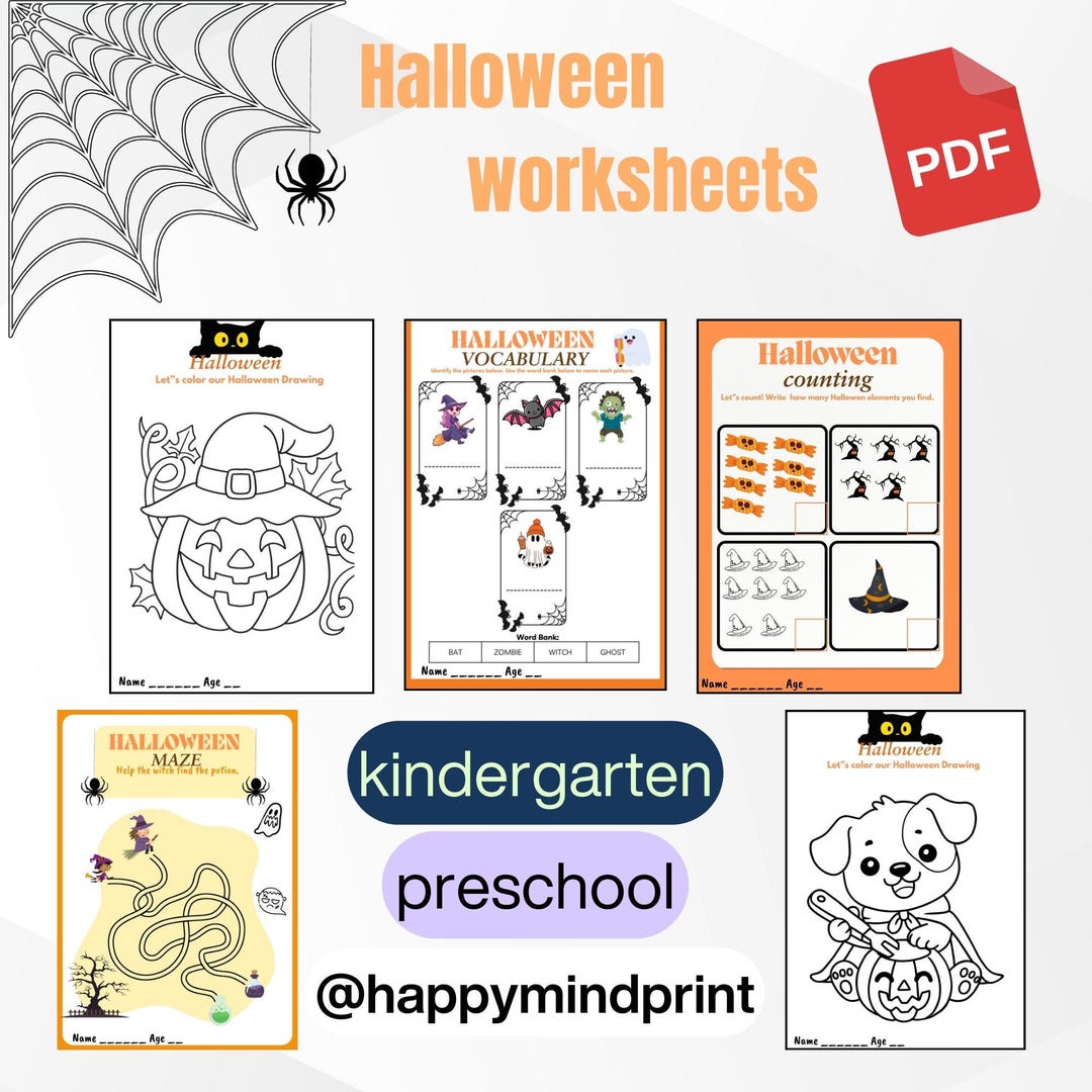 Halloween Worksheets for Kindergarten and Preschool | Halloween ...