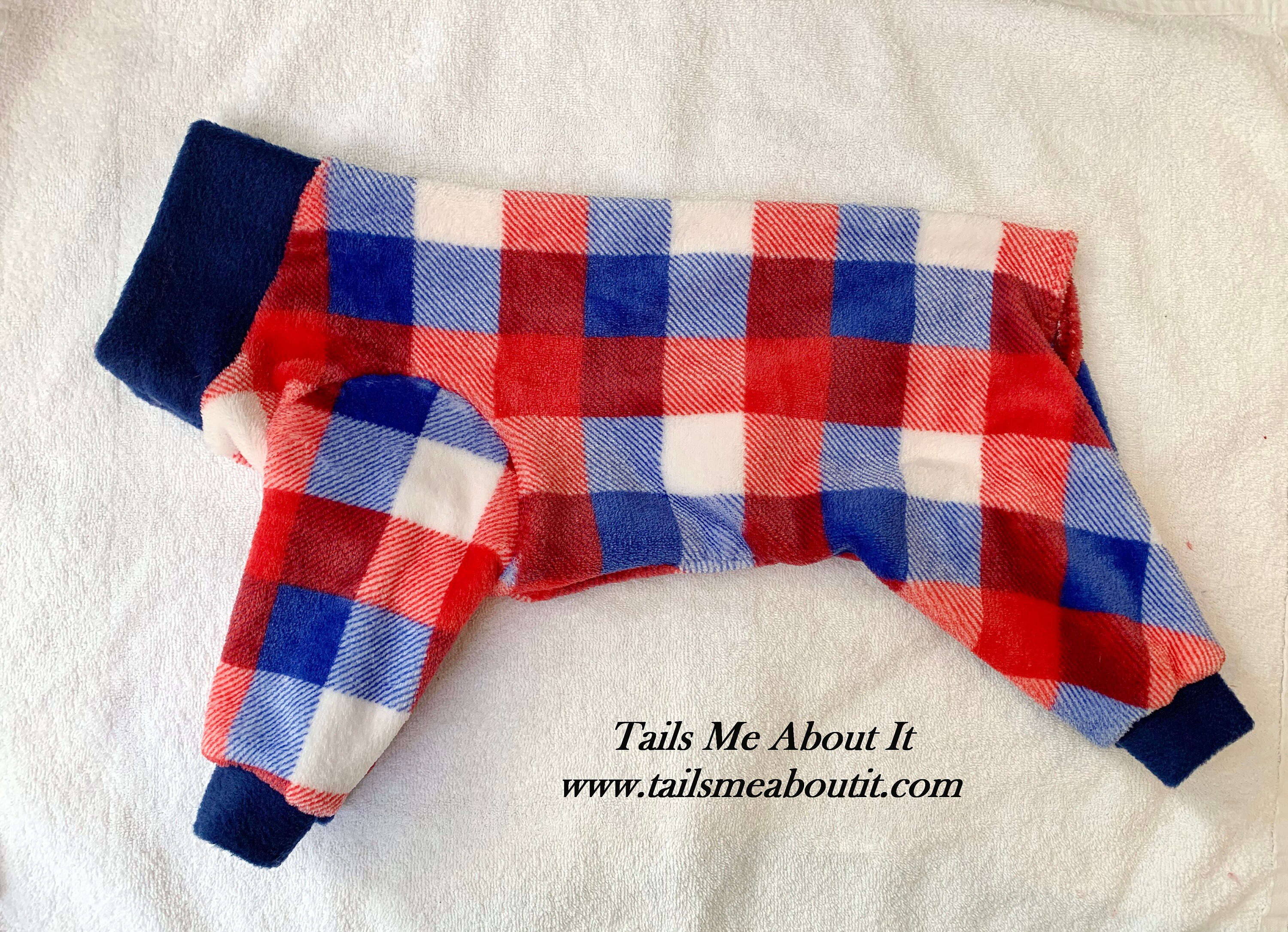 Patriotic Buffalo Plaid LUSH Fleece Dog Pajama