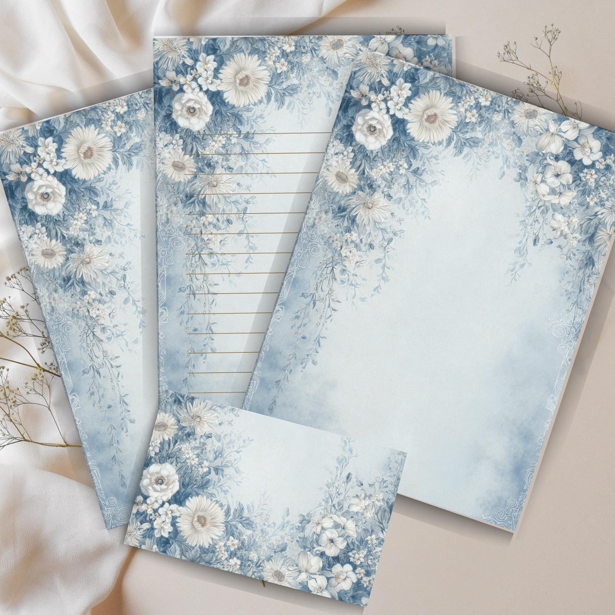 Regency Paper Regency Floral Stationery Set: Printable Letter Paper & Envelope (PDF ...