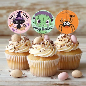 Spooky Halloween Cupcake Toppers: Printable DIY Party Decor (Digital Download)