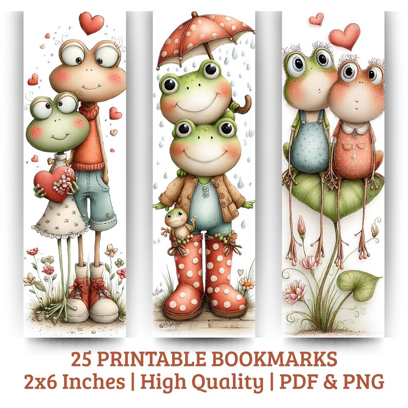 Whimsical Frog Printable Bookmarks – 25 Cute Animal Art Designs ...