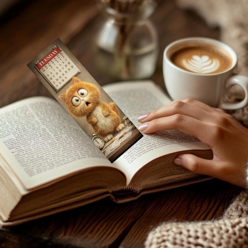 Funny Cat Printable Bookmarks – Daily Feline Designs (PDF & PNG) - Etsy