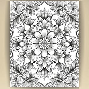 Floral Mandala Coloring Pages: Printable Mindfulness Art for Adults - 100 A4 Designs PDF image 11