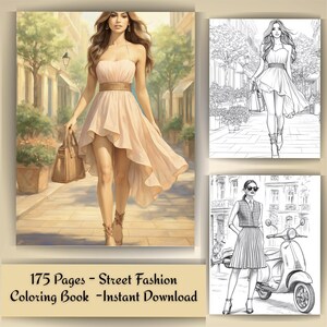 Street Style Fashion Adult Coloring Book: 175 Trendy Designs for Stress Relief & Creative Expression