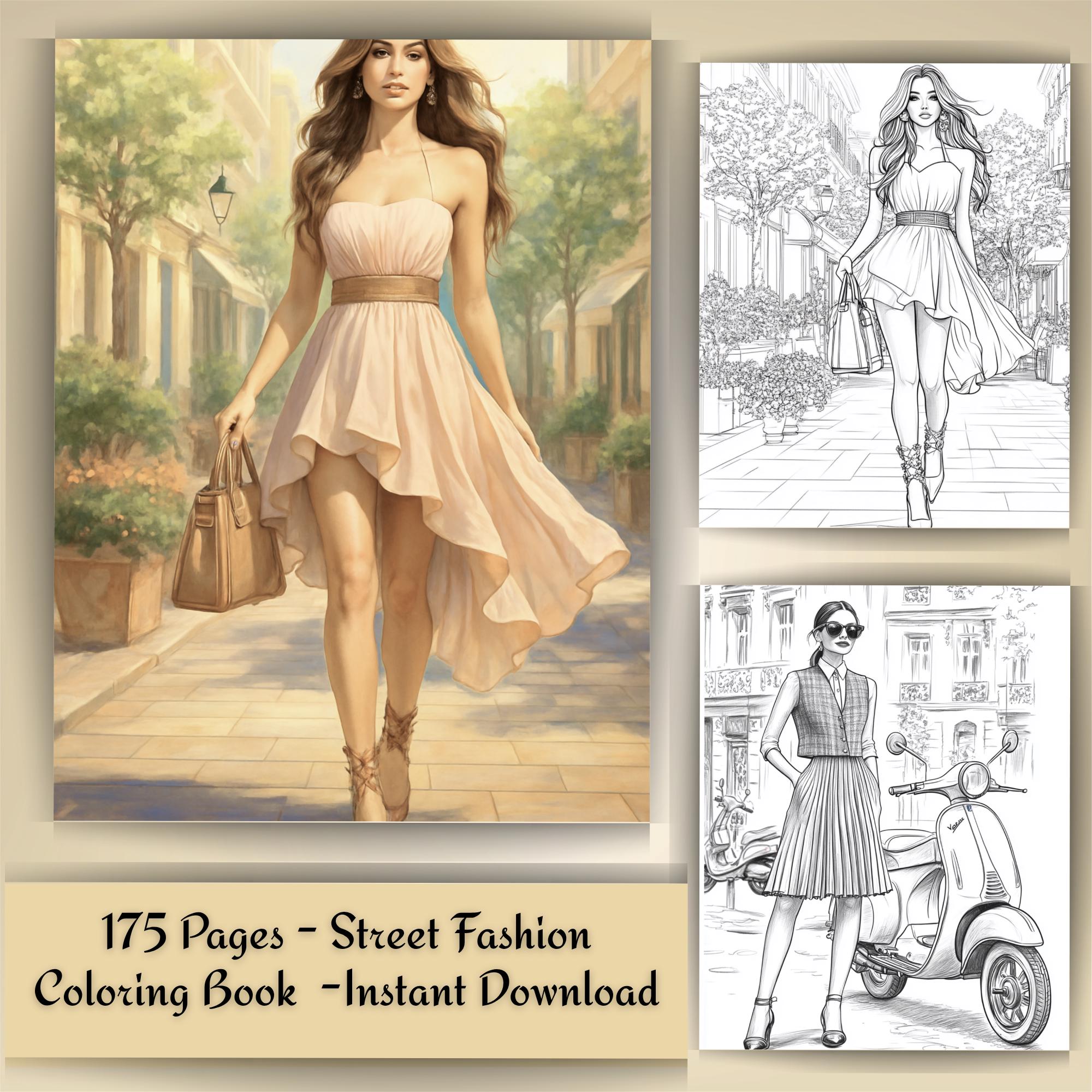 Street Style Fashion Adult Coloring Book: 175 Trendy Designs for