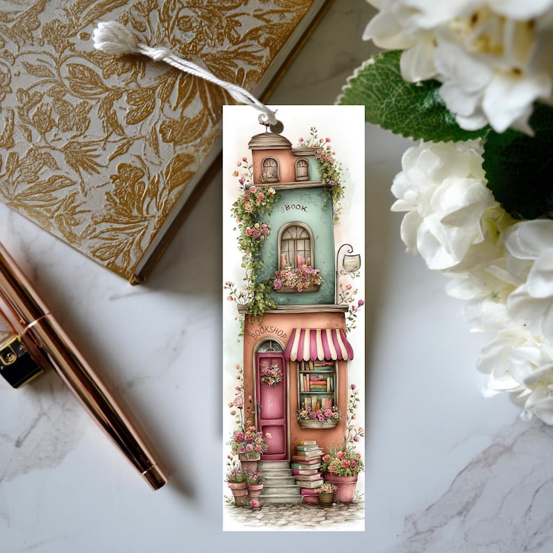 Whimsical Bookshop Printable Bookmarks – 12 Charming Bookstore Designs | Instant Download PDF & PNG image 6