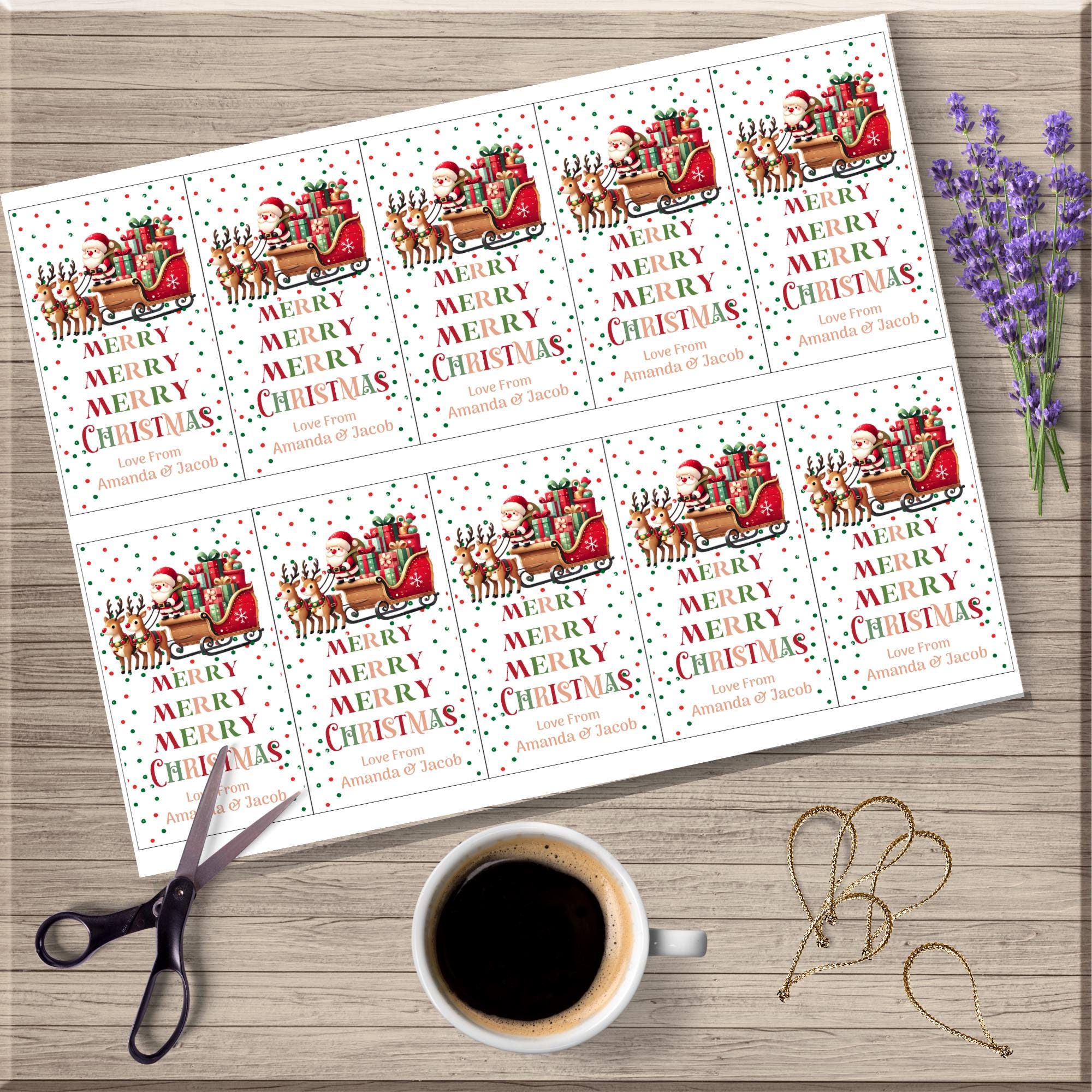 Editable Santa Christmas Gift Tags (printable, Instant Download) - Etsy
