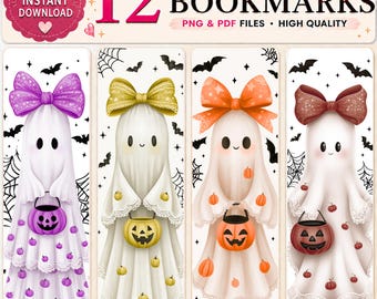 Ghost Halloween Bookmarks – Spooky Printable Designs (PDF & PNG)