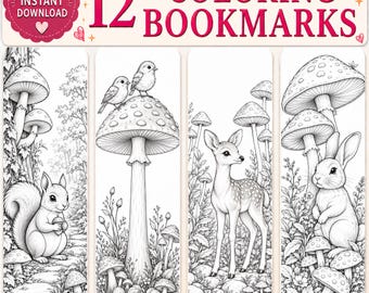 Woodland Animal Coloring Bookmarks: Forest Designs for Kids & Adults (PDF Download)
