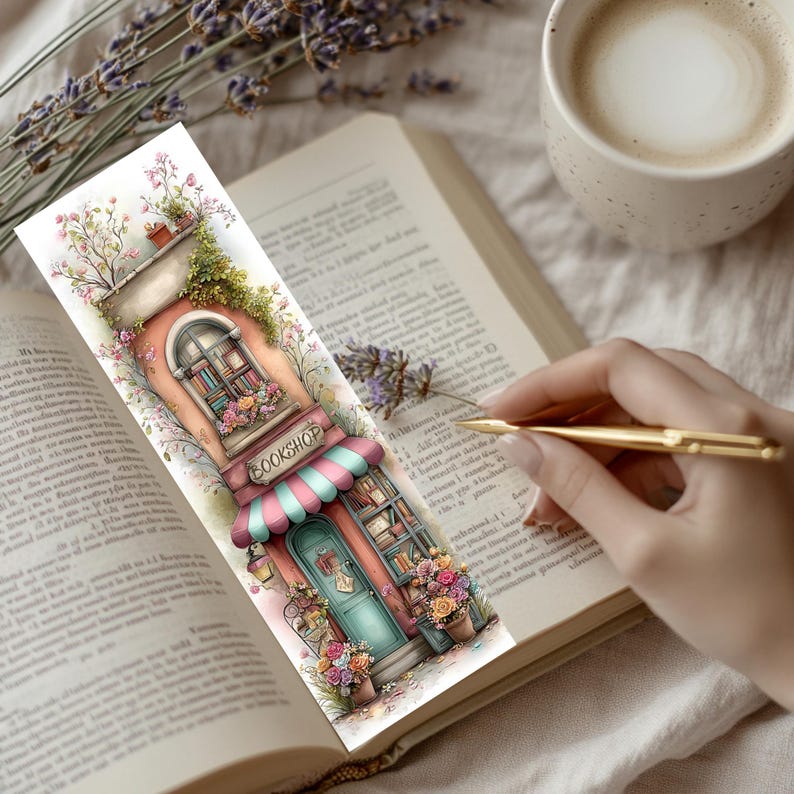 Whimsical Bookshop Printable Bookmarks – 12 Charming Bookstore Designs | Instant Download PDF & PNG image 12