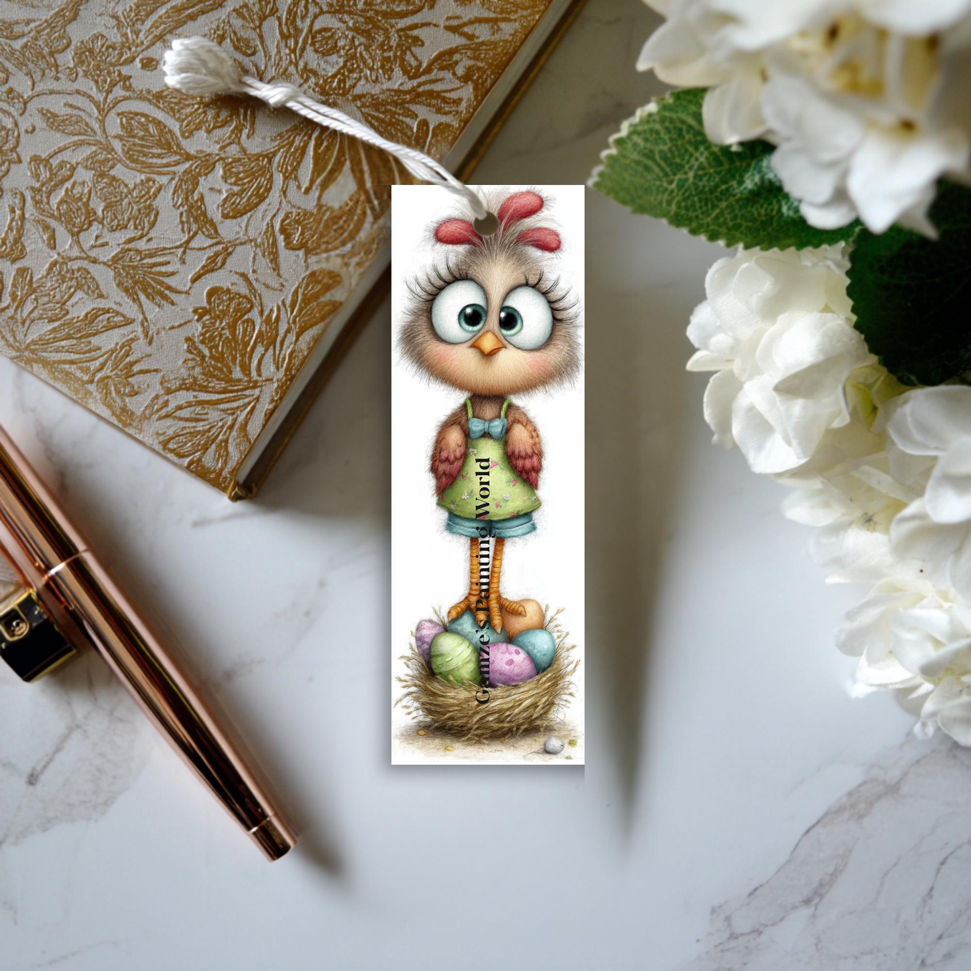 Funny Easter Chick Printable Bookmarks Set of 12 | Cute Easter Baby ...