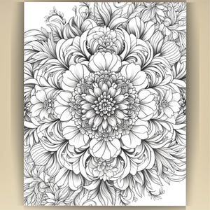 Floral Mandala Coloring Pages: Printable Mindfulness Art for Adults - 100 A4 Designs PDF image 17