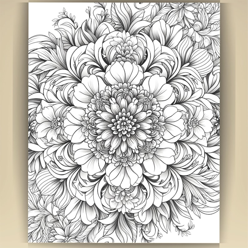 Floral Mandala Coloring Pages: Printable Mindfulness Art for Adults - 100 A4 Designs PDF image 17