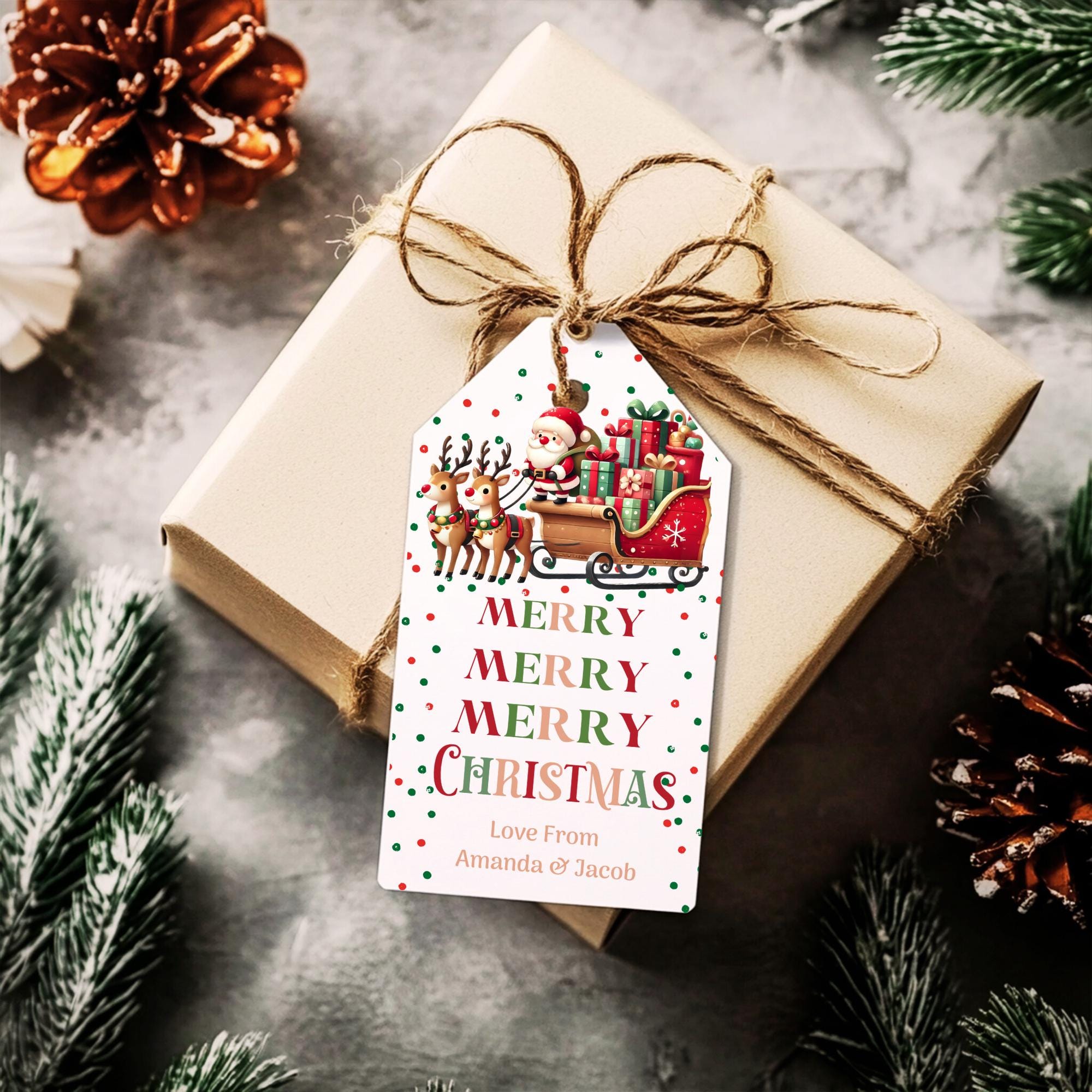 Editable Santa Christmas Gift Tags (printable, Instant Download) - Etsy