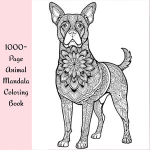 1000 Printable Animal Mandala Coloring Pages for Adults: Stress Relief Art Therapy (Instant Download)