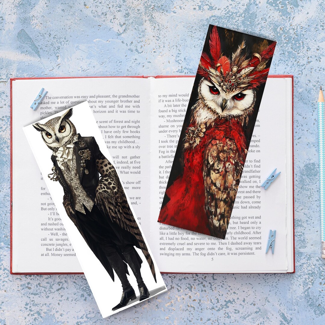 12 Weird Owl Printable Bookmarks, Funny Owl Printable Bookmarks Set ...