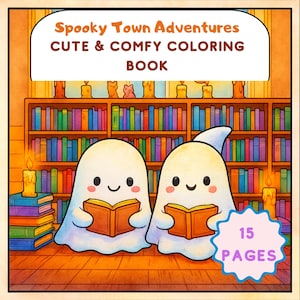 Halloween Coloring Book: Spooky Town Adventures (PDF Download, 15 Pages)