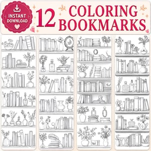 Lesezeichen Set zum ausdrucken - Elegantes Lesejournal - Inspiriertes Set (12 Designs) - Instant Download PDF Format