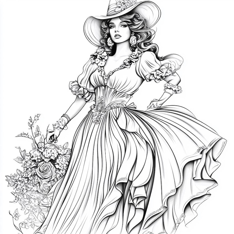 Fashion Coloring Pages for Adults - Etsy