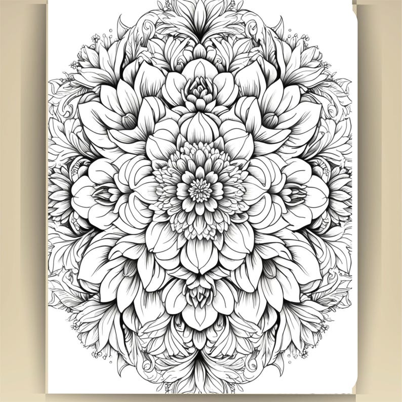 Floral Mandala Coloring Pages: Printable Mindfulness Art for Adults - 100 A4 Designs PDF image 7