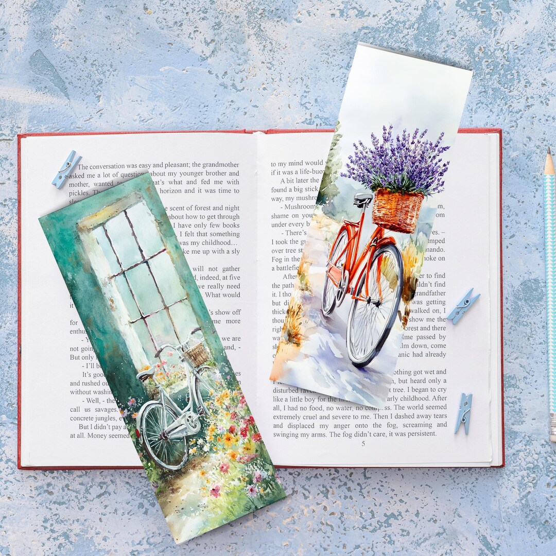 6 Nostalgic Bikes Printable Bookmarks, Printable Bookmarks Set ...