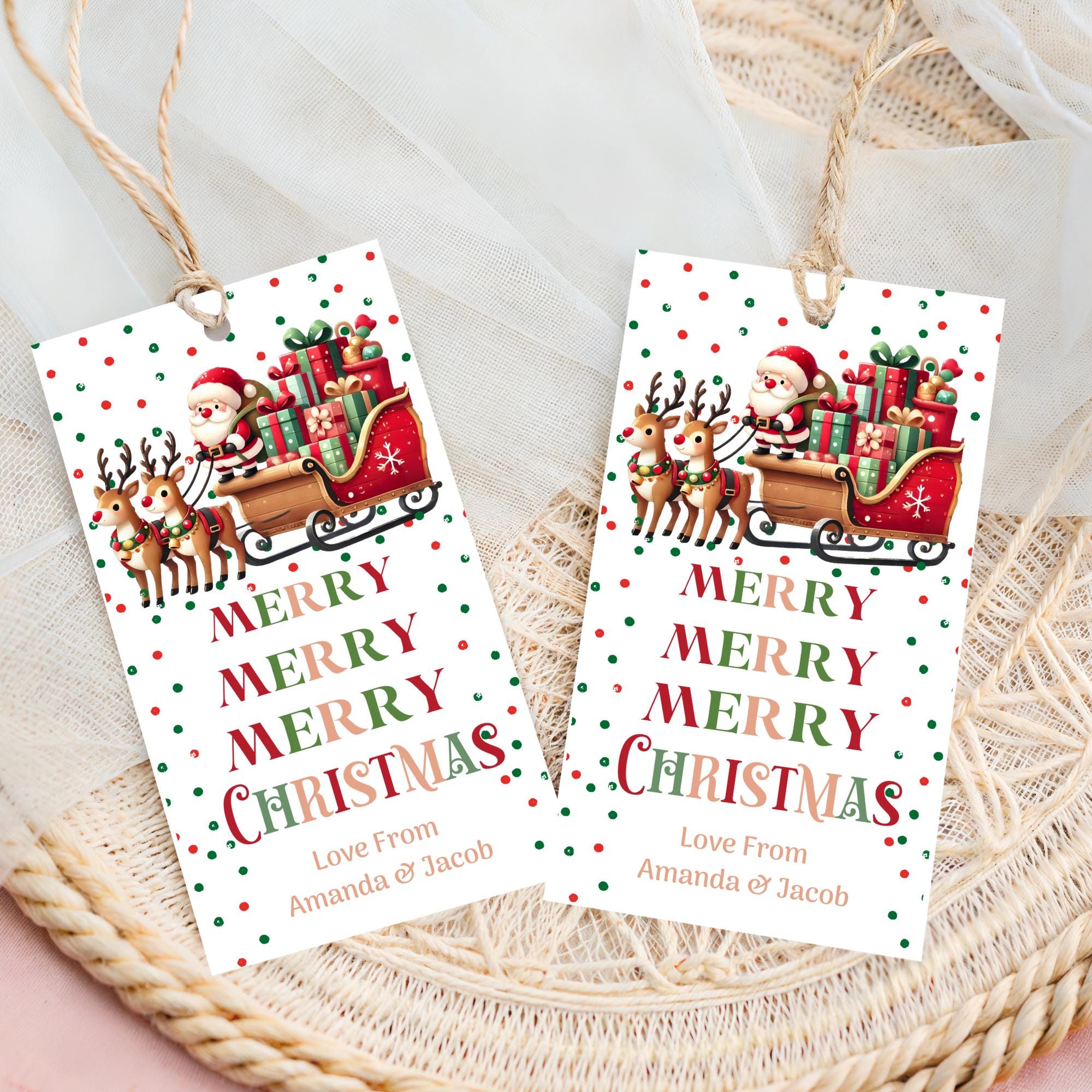 Editable Santa Christmas Gift Tags (printable, Instant Download) - Etsy