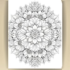 Floral Mandala Coloring Pages: Printable Mindfulness Art for Adults - 100 A4 Designs PDF image 18
