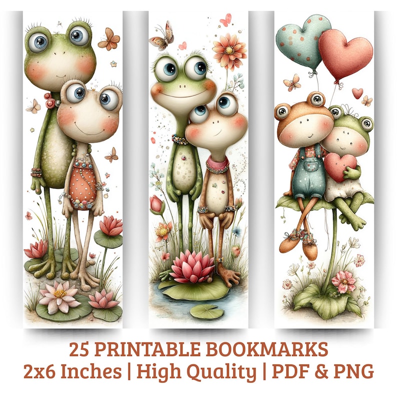 Whimsical Frog Printable Bookmarks – 25 Cute Animal Art Designs ...