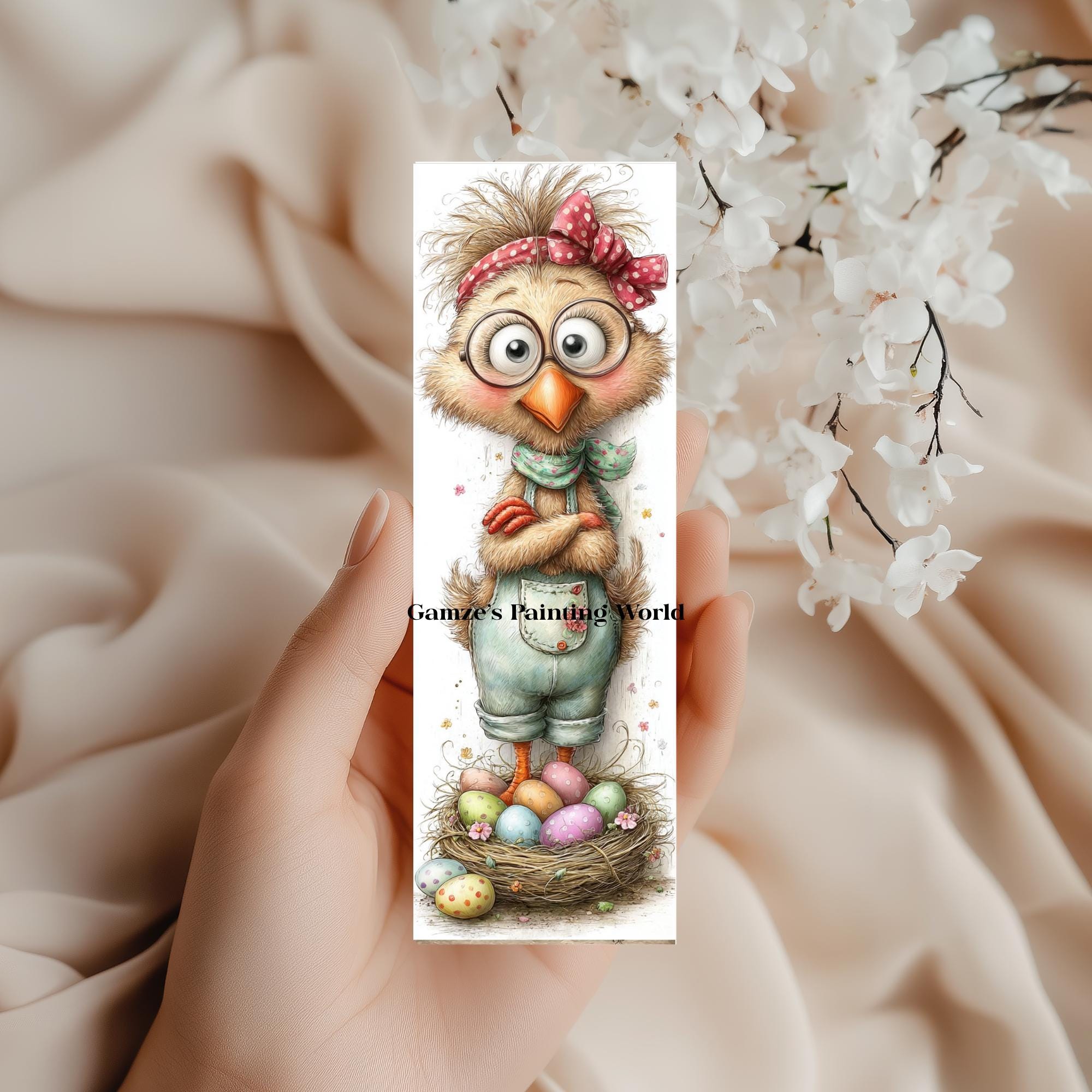 Funny Easter Chick Printable Bookmarks Set of 12 | Cute Easter Baby ...