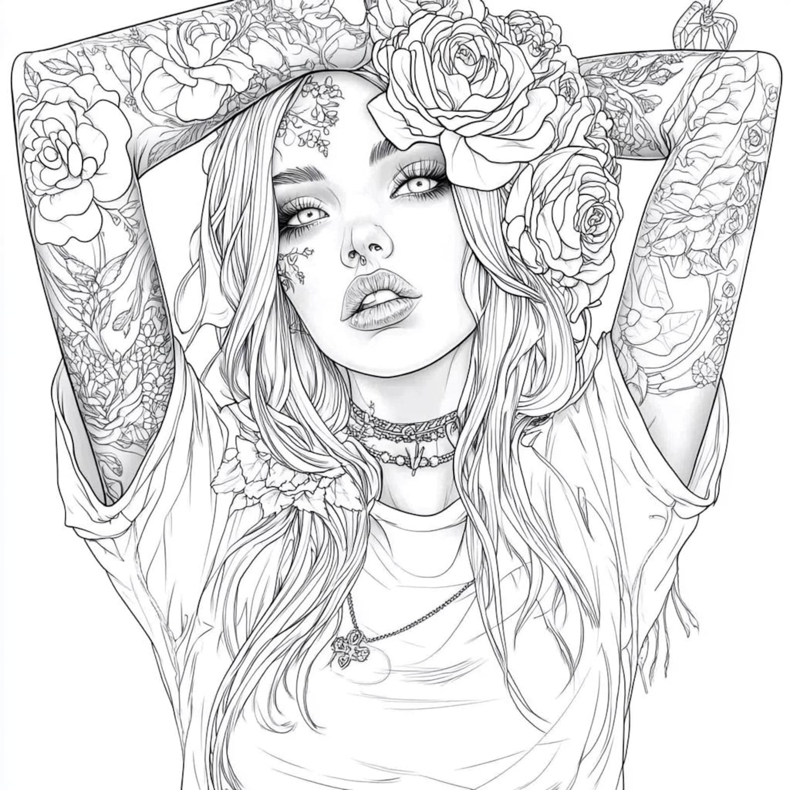 Fashion Coloring Pages for Adults - Etsy