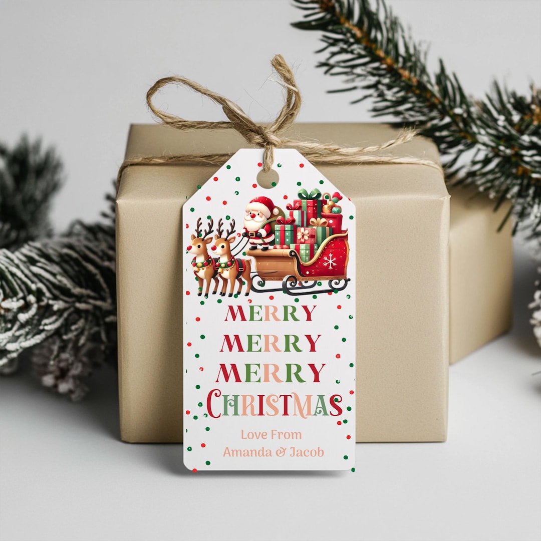 Editable Santa Christmas Gift Tags (printable, Instant Download) - Etsy