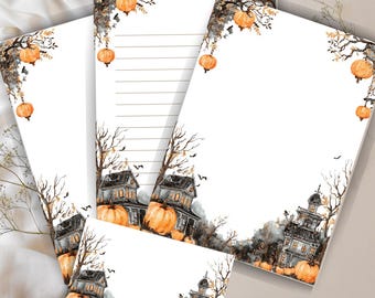 Kit para escribir cartas de Halloween: Papelería imprimible para amigos por correspondencia (descarga en PDF + PNG)