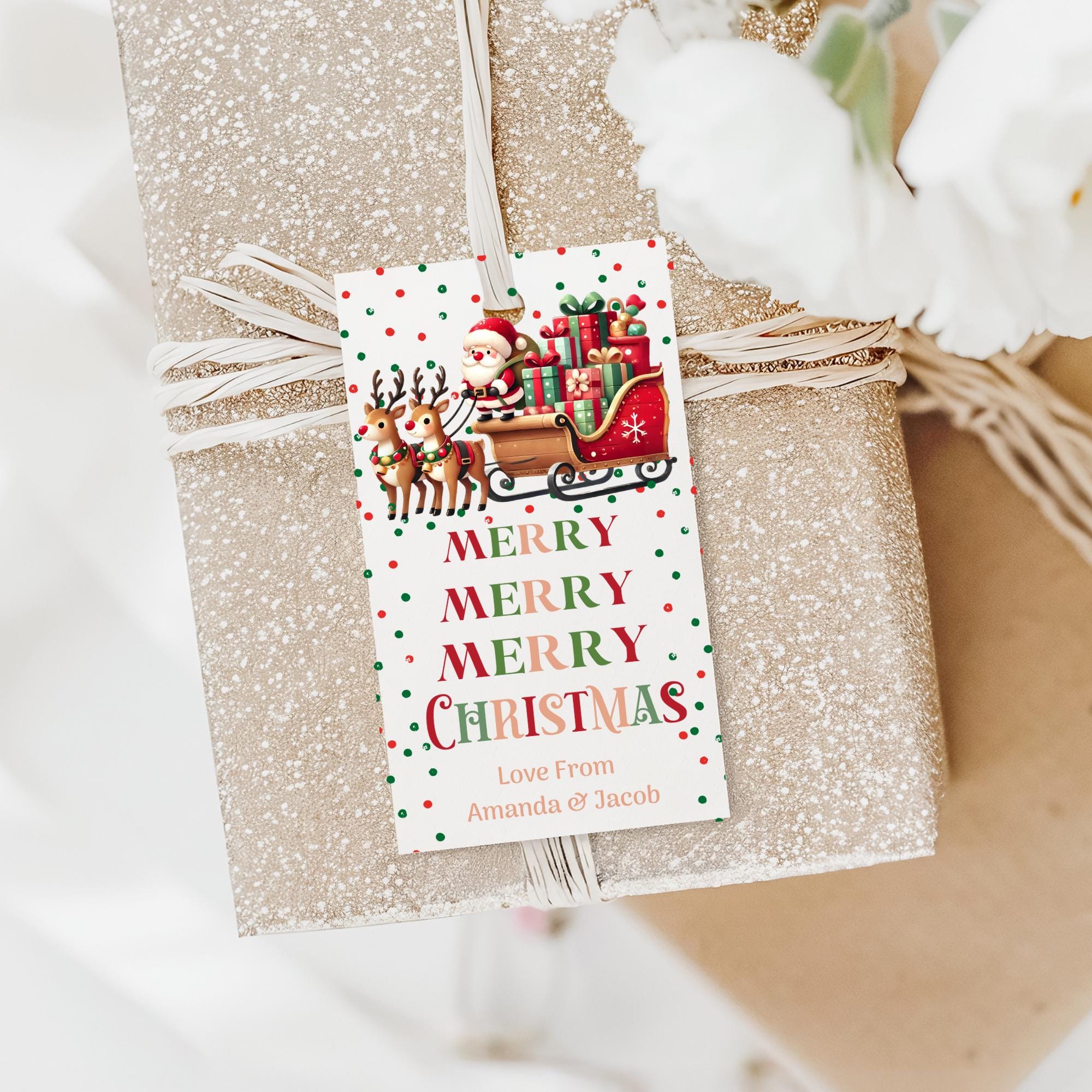 Editable Santa Christmas Gift Tags (printable, Instant Download) - Etsy