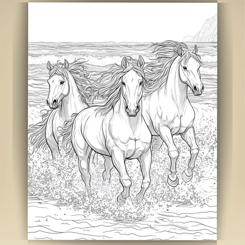 Horse Coloring Book for Adults: Countryside Scenes PDF (73 Pages) (Digital Download image 10