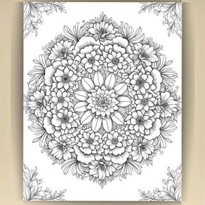 Floral Mandala Coloring Pages: Printable Mindfulness Art for Adults - 100 A4 Designs PDF image 15